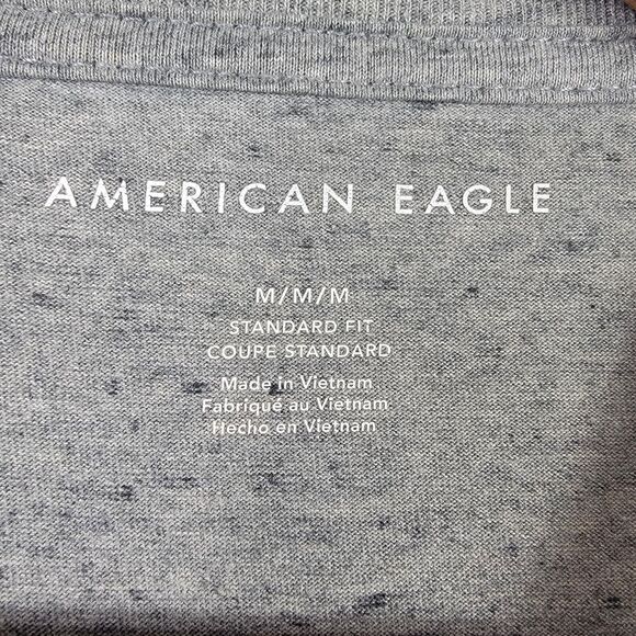 American Eagle Men's Medium Bundle of 2 Short Sleeve T Shirts Blue Gray - Picture 9 of 11